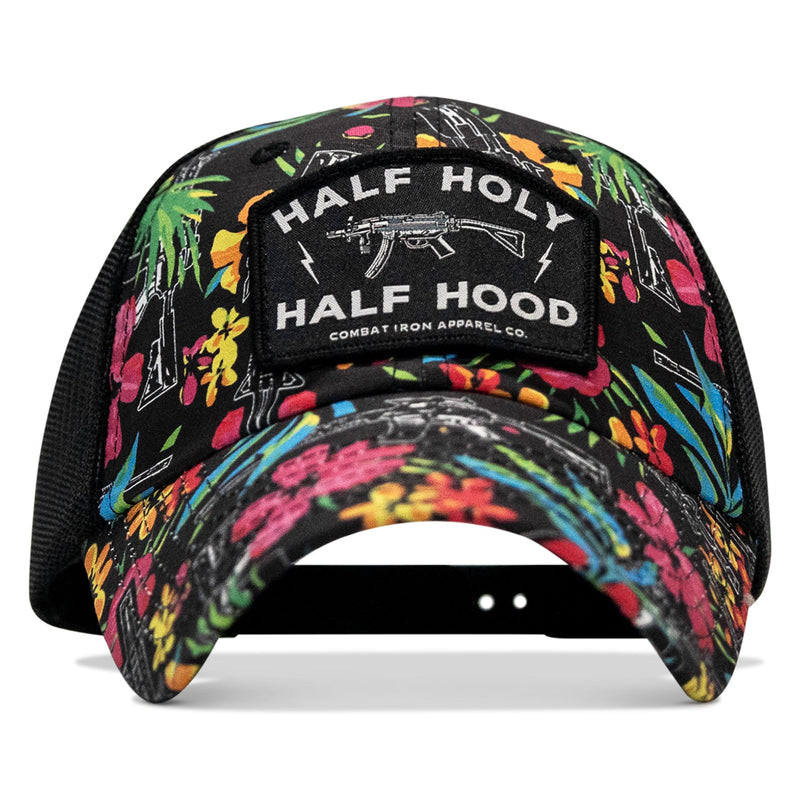 Load image into Gallery viewer, Half Holy. Half Hood Patch. Tactical Ripstop Mesh Snapback Hat
