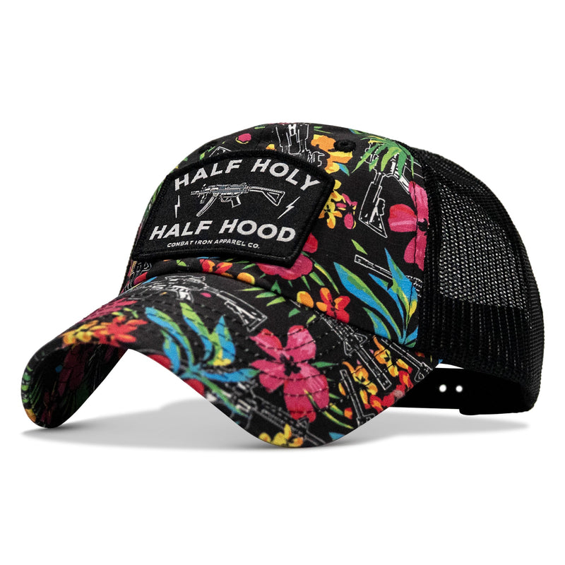 Load image into Gallery viewer, Half Holy. Half Hood Patch. Tactical Ripstop Mesh Snapback Hat
