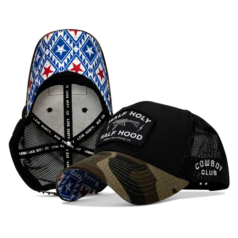 Load image into Gallery viewer, Half Holy. Half Hood Patch Original Ripstop Snapback Hat
