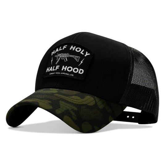 Half Holy. Half Hood. Patch Snapback Hat