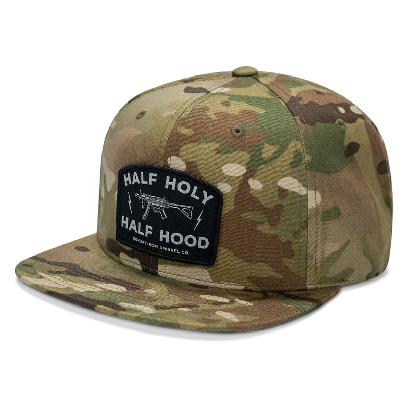 Load image into Gallery viewer, Half Holy. Half Hood. Flatbill Hat
