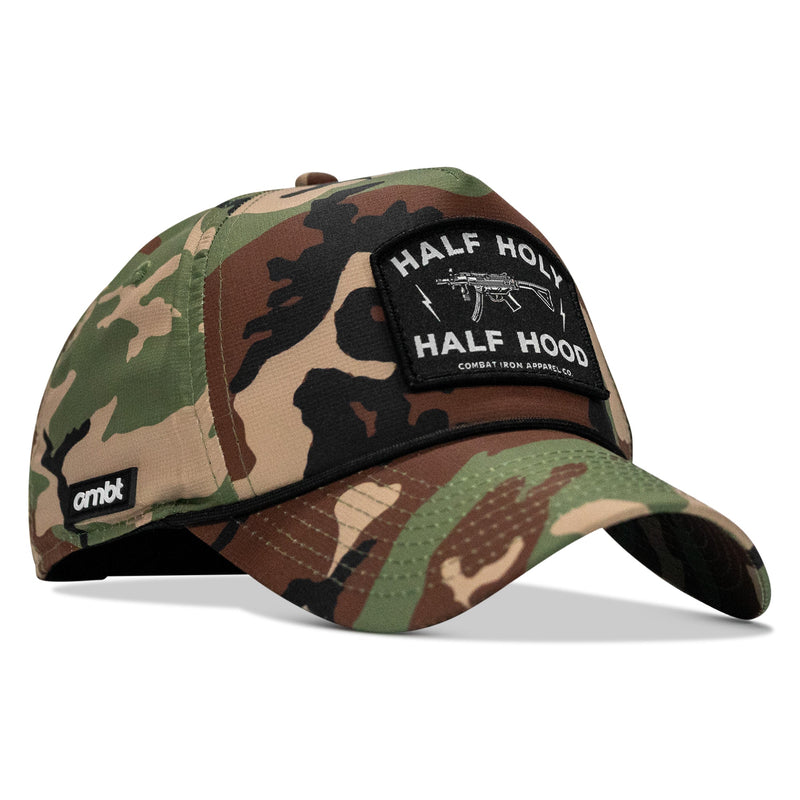 Load image into Gallery viewer, Half Holy. Half Hood. Patch Weekender Snapback
