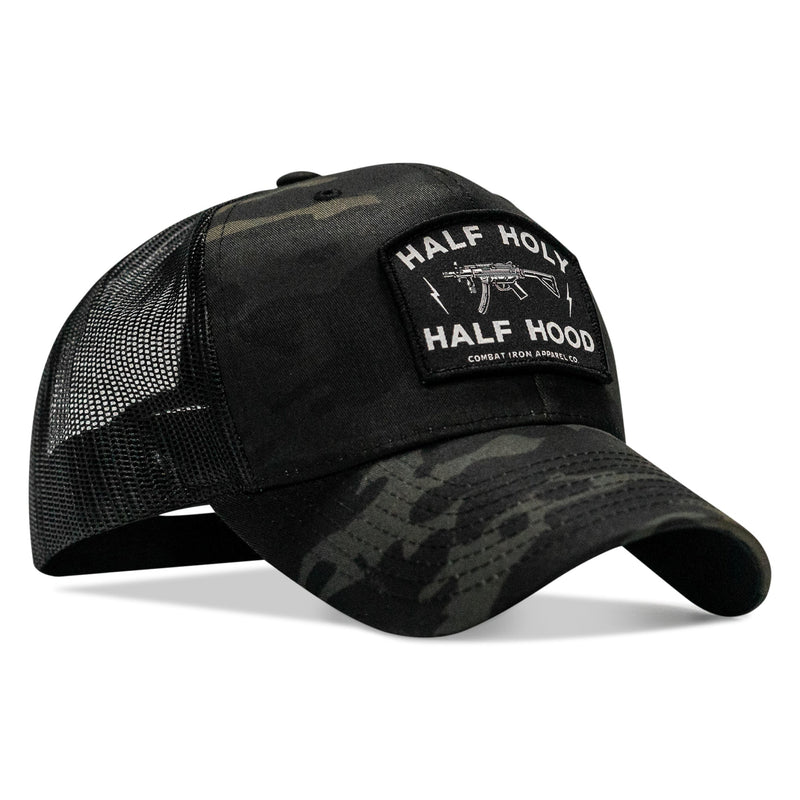 Load image into Gallery viewer, Half Holy. Half Hood. Patch Snapback Hat
