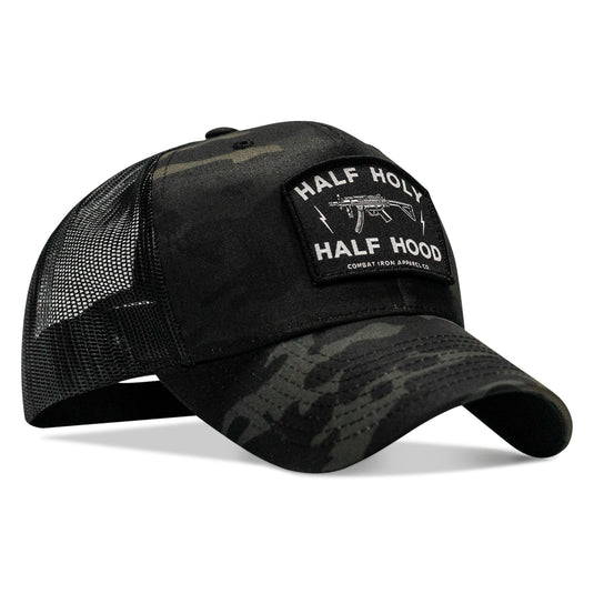 Half Holy. Half Hood. Patch Snapback Hat