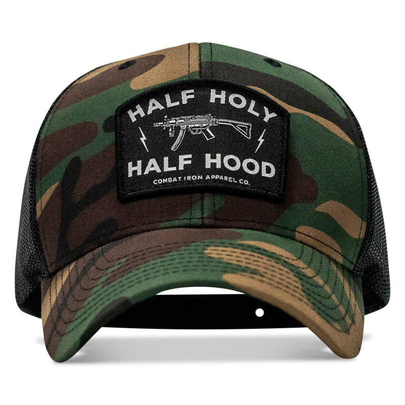 Load image into Gallery viewer, Half Holy. Half Hood. Patch Snapback Hat
