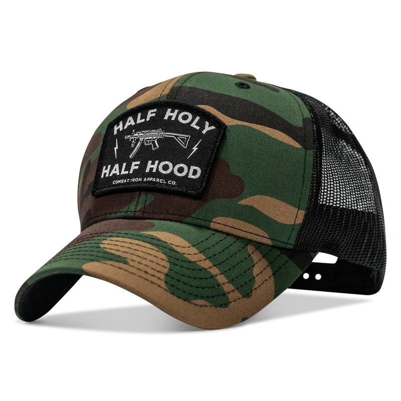Load image into Gallery viewer, Half Holy. Half Hood. Patch Snapback Hat
