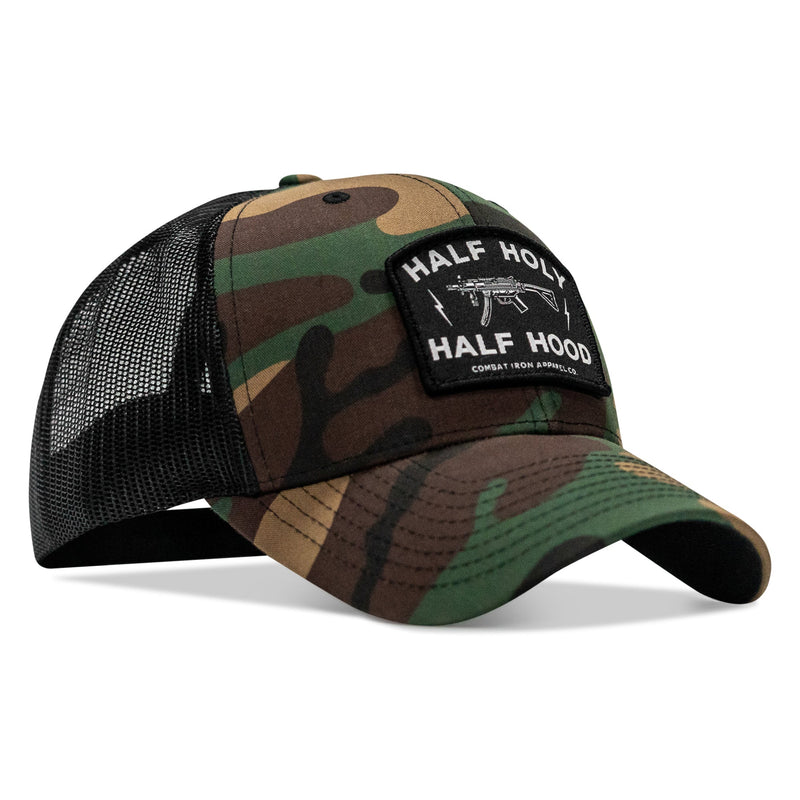 Load image into Gallery viewer, Half Holy. Half Hood. Patch Snapback Hat
