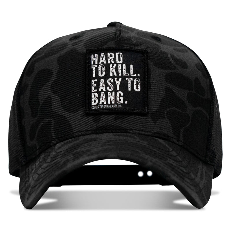 Load image into Gallery viewer, Hard to Kill. Easy to Bang. Patch Snapback Hat
