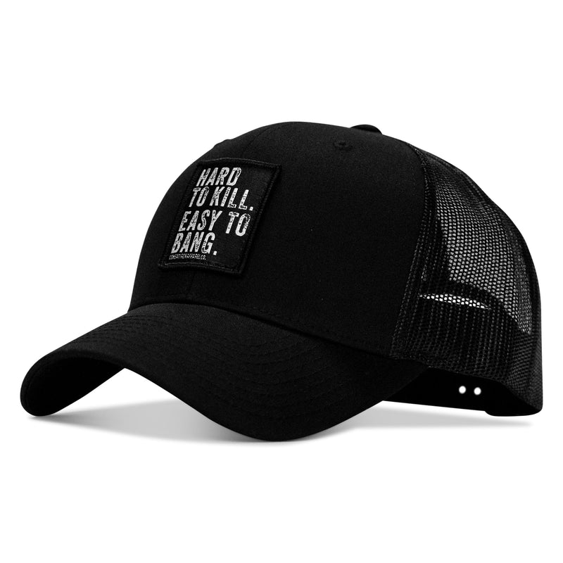 Load image into Gallery viewer, Hard to Kill. Easy to Bang. Patch Snapback Hat
