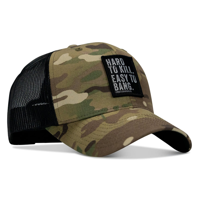 Load image into Gallery viewer, Hard to Kill. Easy to Bang. Patch Snapback Hat
