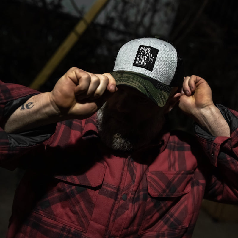 Load image into Gallery viewer, Hard to Kill. Easy to Bang. Patch Snapback Hat
