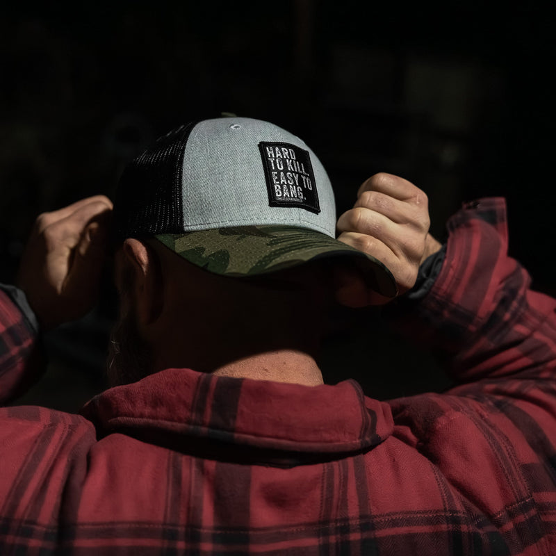 Load image into Gallery viewer, Hard to Kill. Easy to Bang. Patch Snapback Hat
