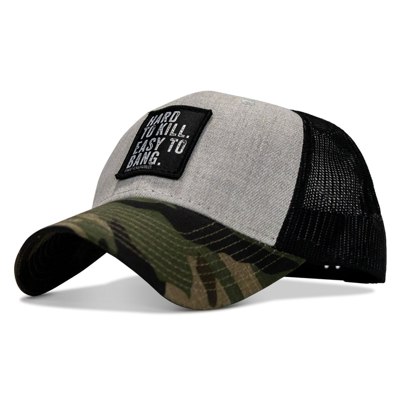 Load image into Gallery viewer, Hard to Kill. Easy to Bang. Patch Snapback Hat
