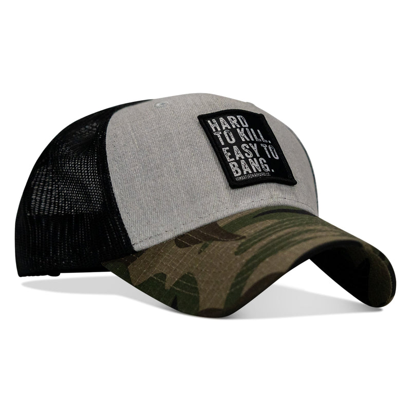 Load image into Gallery viewer, Hard to Kill. Easy to Bang. Patch Snapback Hat
