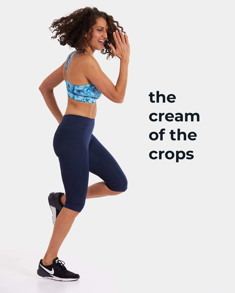 Load image into Gallery viewer, Wi-Thi Mid-Rise Pocketed Crop Legging – Night Swim Navy
