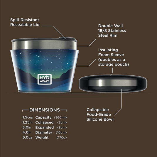 Collapsible Insulated Bowl | 1.5-Cup - Skoutley Outdoors LLC