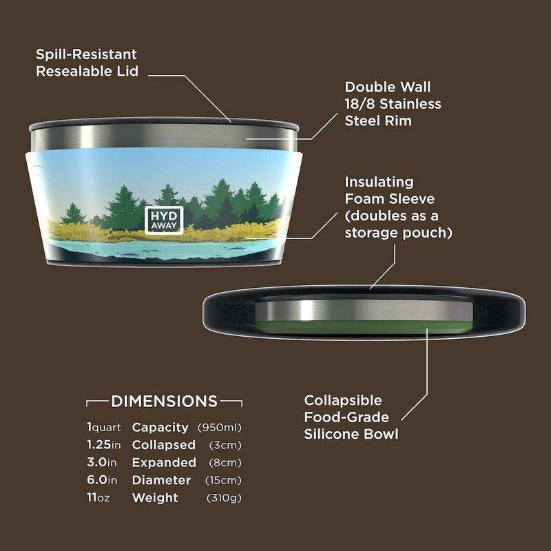 Load image into Gallery viewer, Collapsible Insulated Bowl | 1-Quart - Skoutley Outdoors LLC
