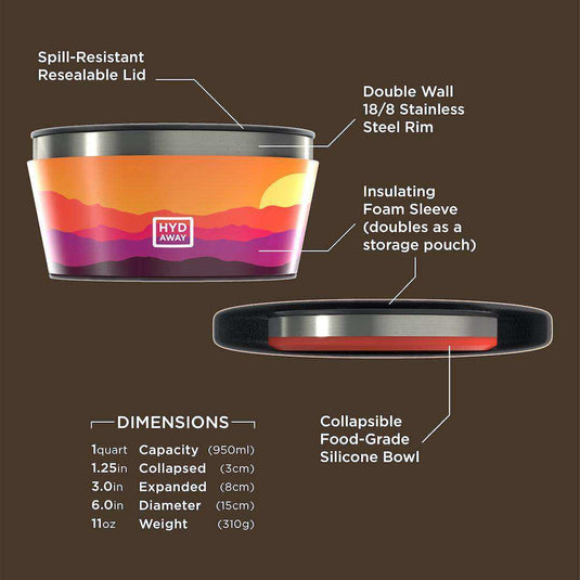 Collapsible Insulated Bowl | 1-Quart - Skoutley Outdoors LLC