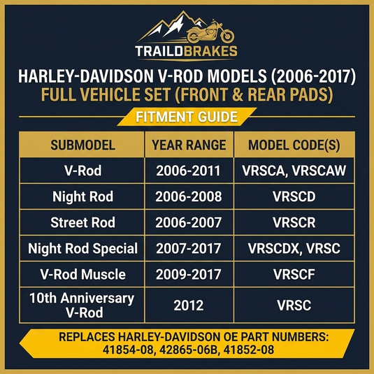 Harley-Davidson V-Rod 2006-2017 Ceramic Brake Pad Set