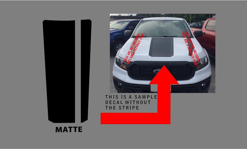 Load image into Gallery viewer, Hood &quot;Offset Stripe&quot; Decal Cover for 2019-2023 Ford Ranger
