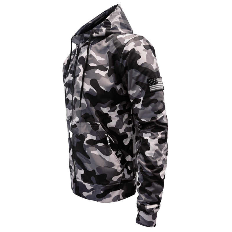 Load image into Gallery viewer, Protective SoftShell Unisex Camouflage Hoodie - "Grey Boomer"
