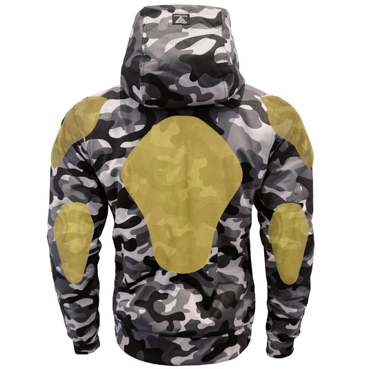 Protective SoftShell Unisex Camouflage Hoodie - "Grey Boomer"
