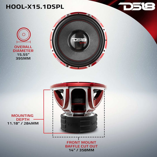HOOLIGAN X 15" SPL Fiber Glass Cone Subwoofer 4000 Watts Rms 4" DVC 1-Ohm - Skoutley Outdoors LLC