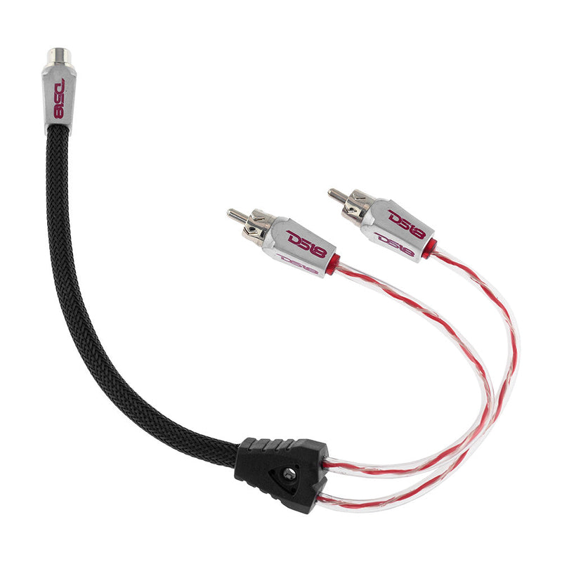Load image into Gallery viewer, Level 3 RCA 100% Copper OFC Y Connector 1 FEMALE to 2 MALE -  BLACK / RED Kit

