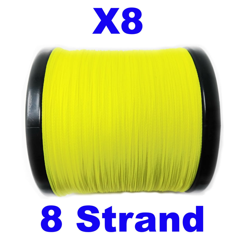 Load image into Gallery viewer, Reaction Tackle X8 Braided Fishing Line - Hi Vis Yellow 8 Strand
