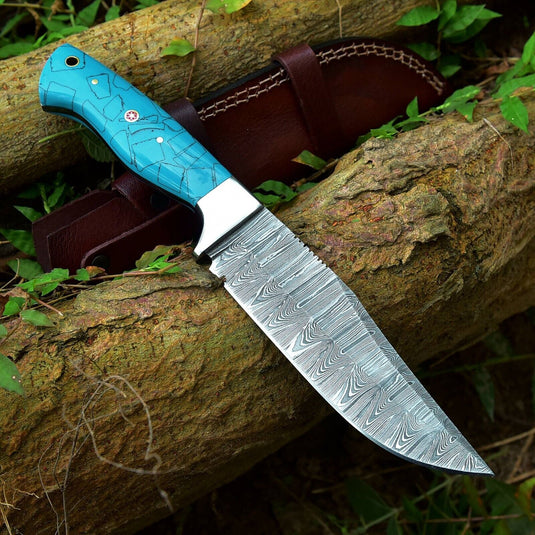 Custom Handmade Damascus Skinning Knife – 4.5