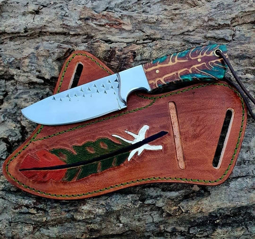 Rustic Cowboy Knife with Leather Sheath – Handcrafted 8