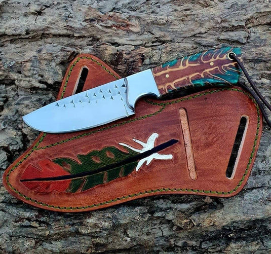 Rustic Cowboy Knife with Leather Sheath – Handcrafted 8