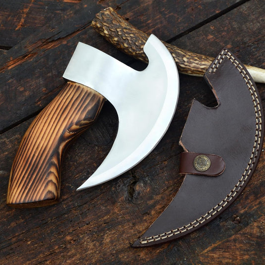 Forged Pizza Cutter – Custom Handmade J2 Steel Blade with Wood Handle