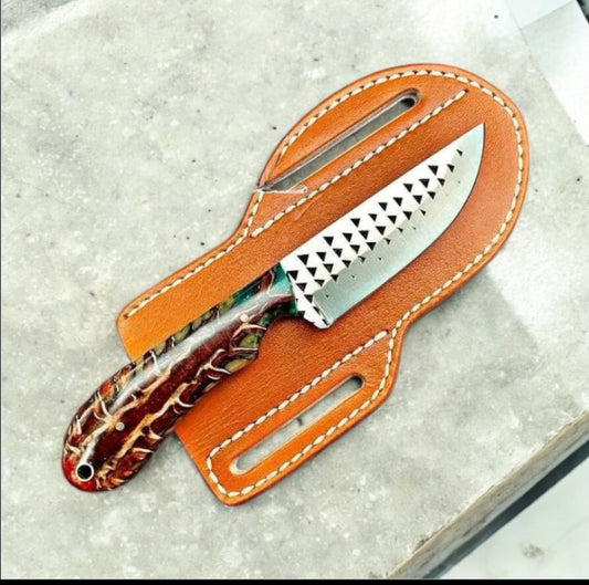Handcrafted Cowboy Knife Set with Leather Sheath – Outdoor Essential