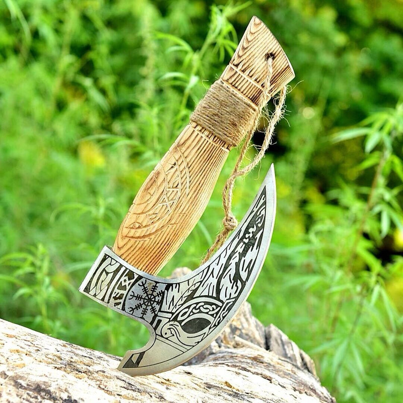 Load image into Gallery viewer, Custom Hand Engraved Ax Pizza Cutter with J2 Steel Blade
