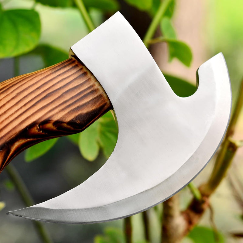 Load image into Gallery viewer, Forged Pizza Cutter – Custom Handmade J2 Steel Blade with Wood Handle
