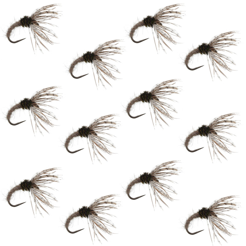 Load image into Gallery viewer, Hares Ear Sakasa Kebari - 12 Tenkara Flies - Size 14
