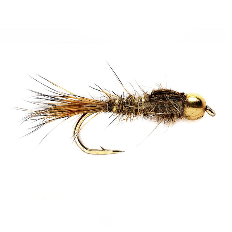 Load image into Gallery viewer, 3 Pack Bead Head Gold Ribbed Hare&#39;s Ear Nymph Fly Fishing Flies Hook Size 16
