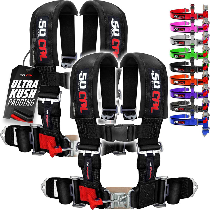 Load image into Gallery viewer, Pro Series 2" 4 point Latch Harness 50 Caliber Racing Harness
