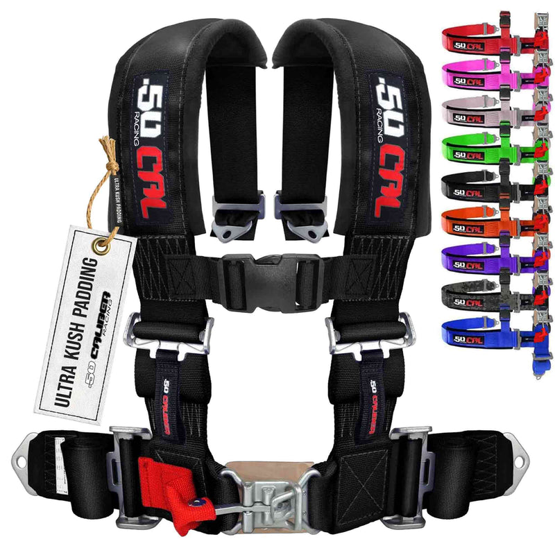 Load image into Gallery viewer, Pro Series 2" 4 point Latch Harness 50 Caliber Racing Harness
