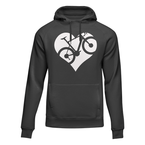 Heart Bike Adult Fleece Hooded Sweatshirt