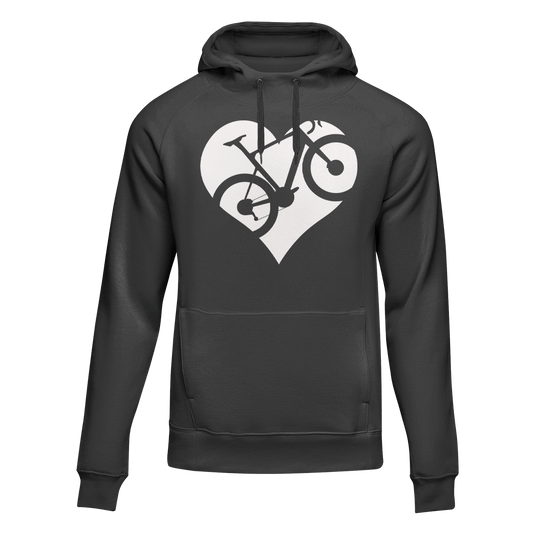 Heart Bike Adult Fleece Hooded Sweatshirt