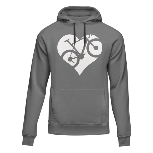 Heart Bike Adult Fleece Hooded Sweatshirt