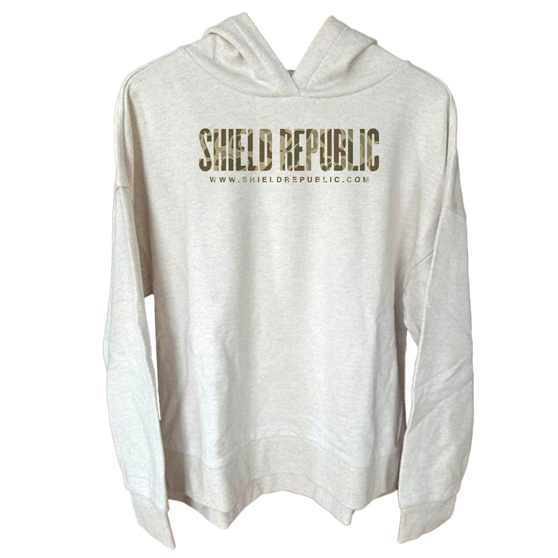 Load image into Gallery viewer, Shield Republic Duck Camo Banner Text (Front)
