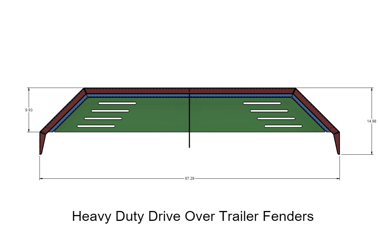 Heavy Duty Weld on DIY Drive Over Trailer Fender Kit Bare Steel - Pair - Skoutley Outdoors LLC