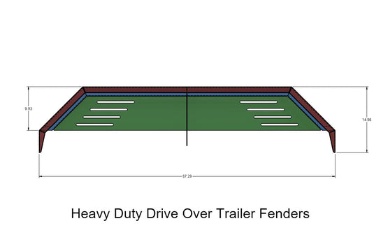 Heavy Duty Weld on DIY Drive Over Trailer Fender Kit Bare Steel - Pair