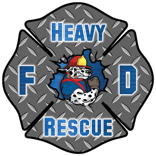 BLUE HEAVY RESCUE FIREFIGHTER WINDOW DECAL