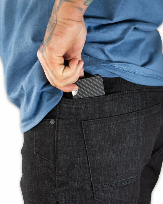 Hideout Denim Taper Fit Pants - Black