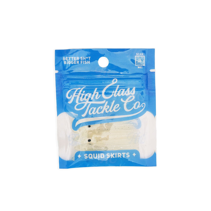 Load image into Gallery viewer, &quot;Ice Glow Sparkle&quot;  Hoochie Squid Skirts (5x PACK) 3.5&quot;
