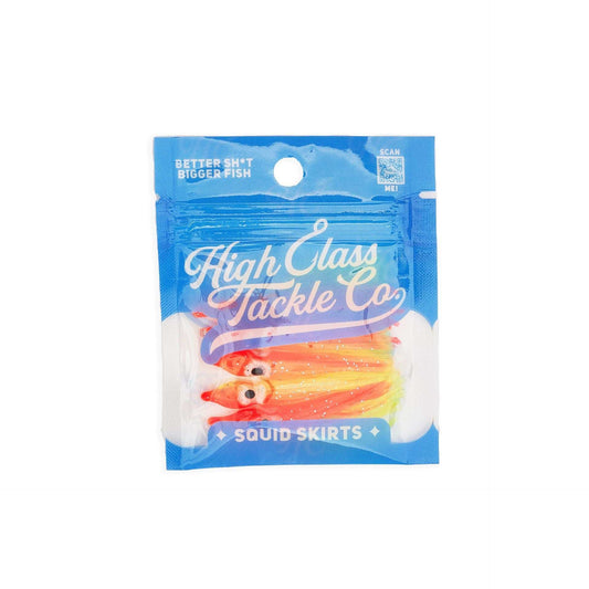 "Sunset Sherbert" Hoochie Squid Skirts (5x PACK) 3.5" - Skoutley Outdoors LLC